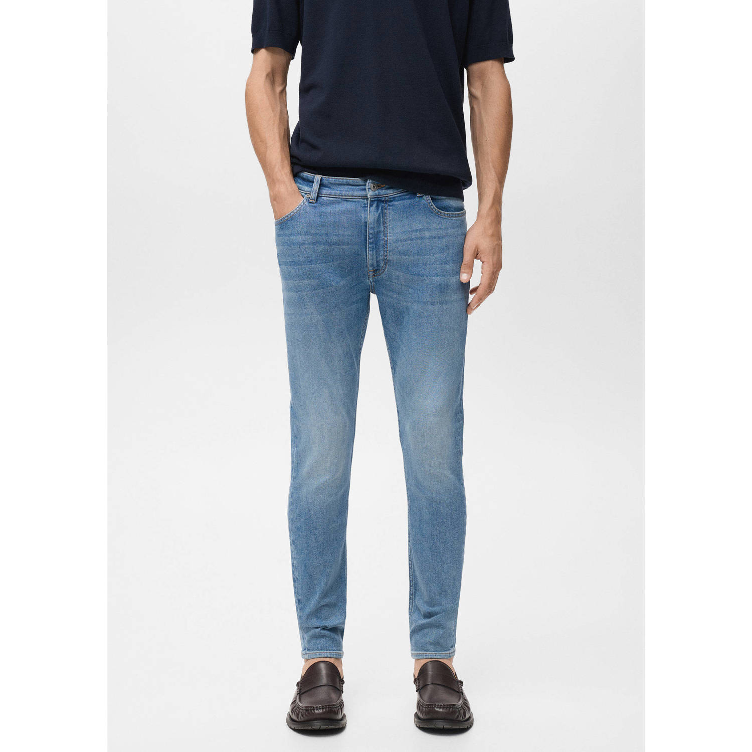 Mango Man skinny jeans changeant blauw