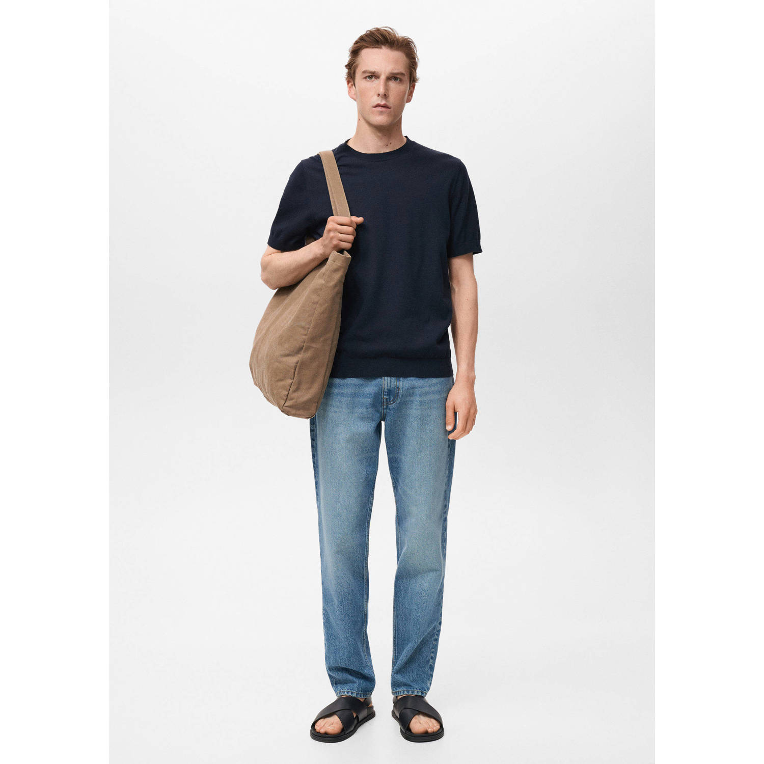 Mango Man regular fit jeans changeant blauw
