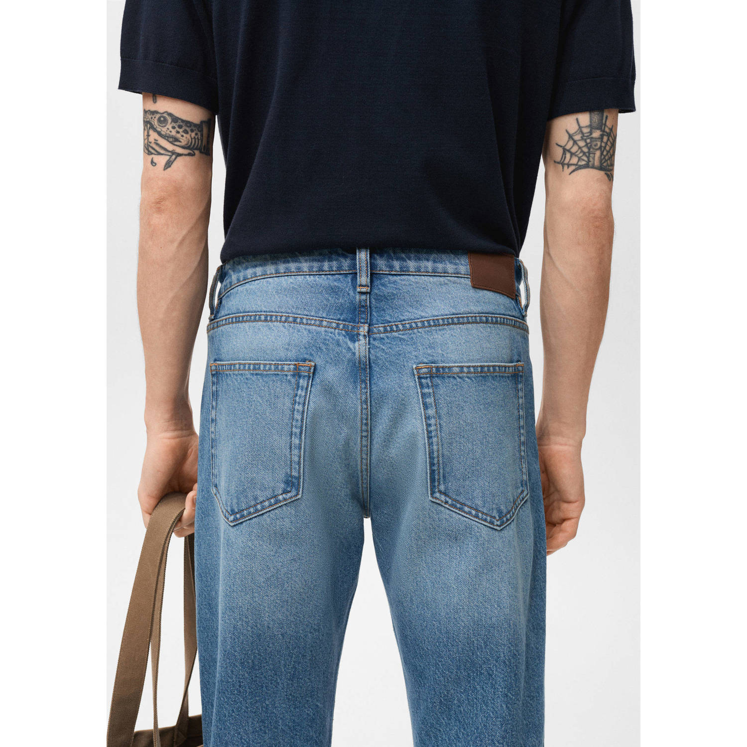 Mango Man regular fit jeans changeant blauw