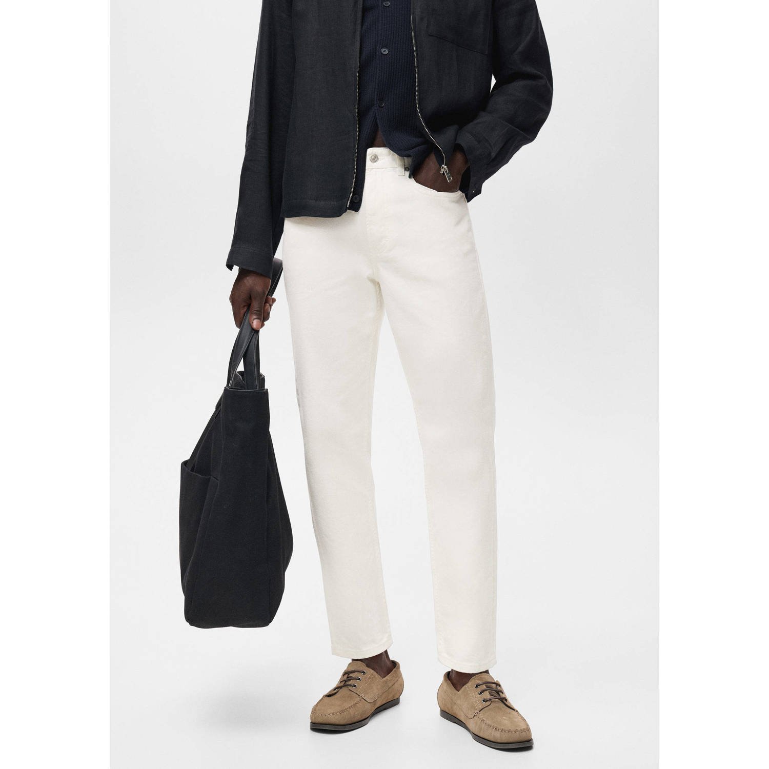 Mango Man tapered jeans naturel wit