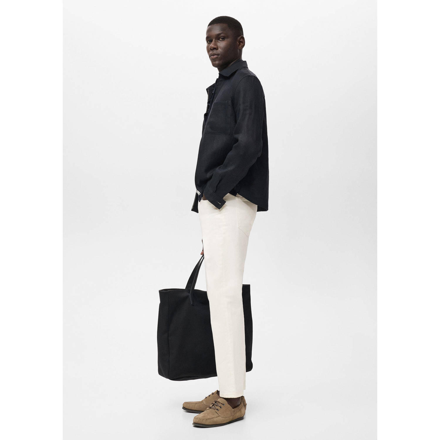 Mango Man tapered jeans naturel wit