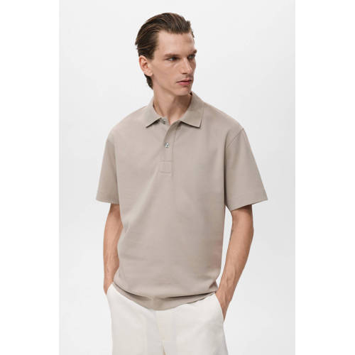 Mango Man relaxed polo taupe afbeelding