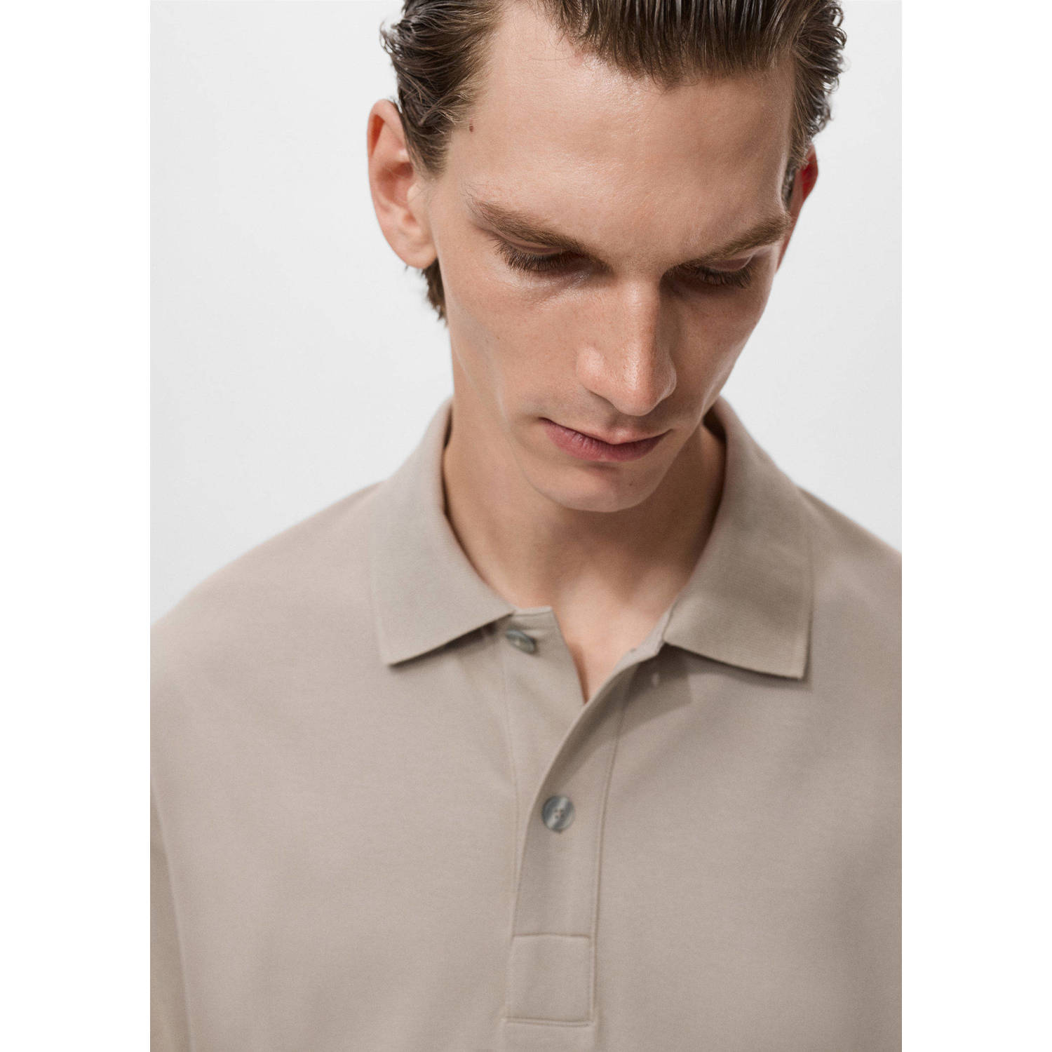 Mango Man relaxed polo taupe