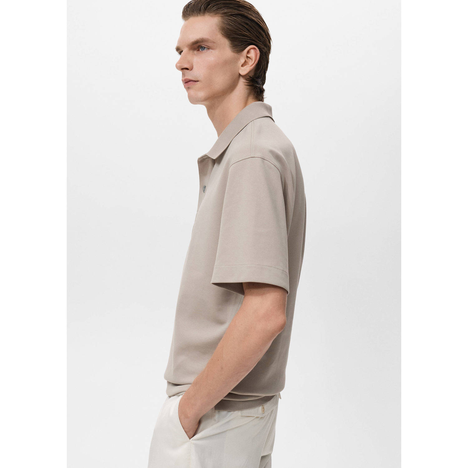 Mango Man relaxed polo taupe