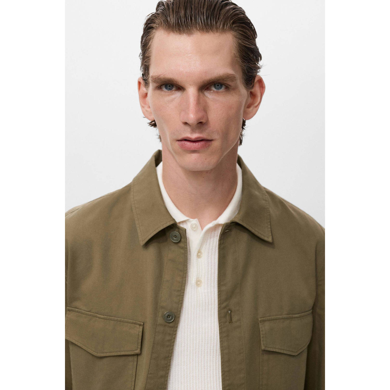 Mango Man denim spijkerjas kaki