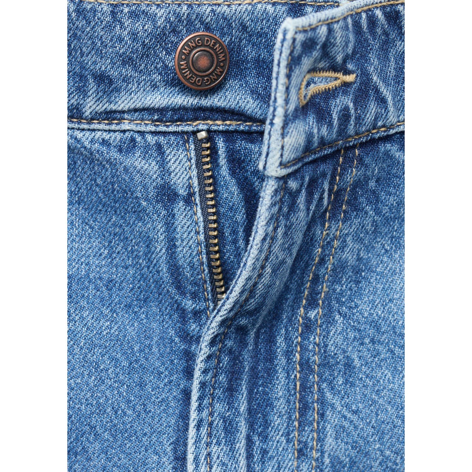 Mango Man tapered regular fit jeans changeant blauw