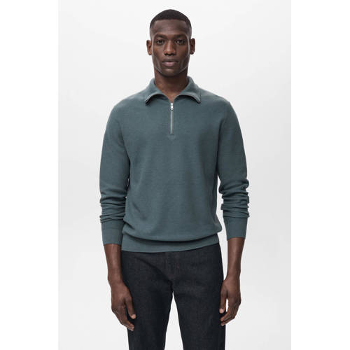 Mango Man trui fijn gebreid blauw afbeelding