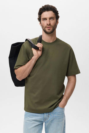relaxed T-shirt donkergroen