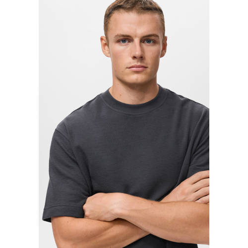 Mango Man relaxed T-shirt grijsblauw afbeelding