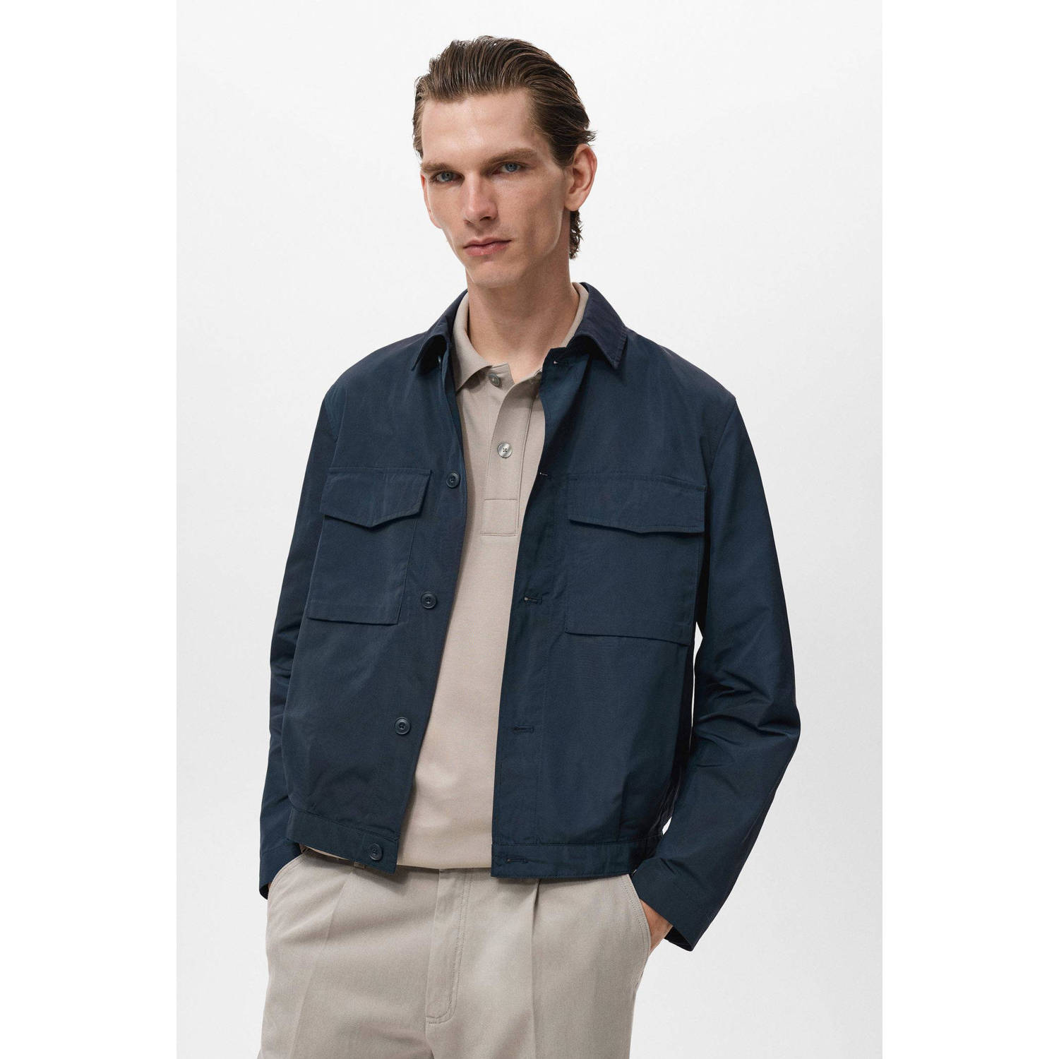 Mango Man tussenjas donkerblauw