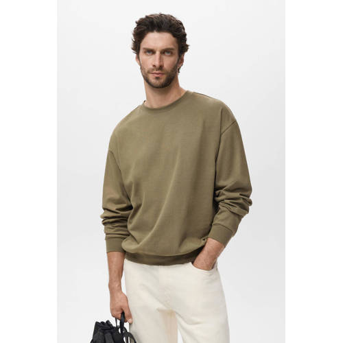 Mango Man sweater kaki afbeelding