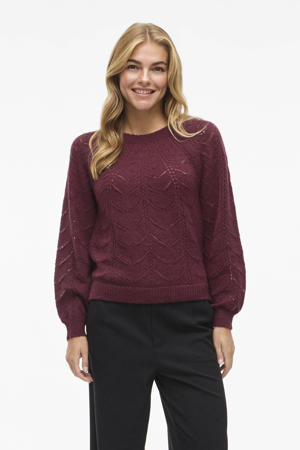 sweater donkerrood ajour