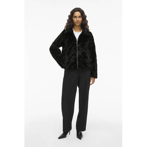VILA faux fur jas zwart afbeelding