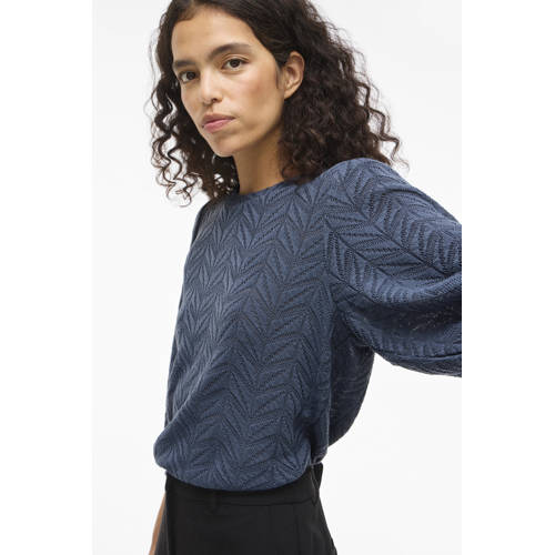 VILA top blauw ajour afbeelding
