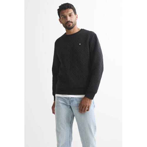 JACK & JONES CORE sweater met textuur zwart afbeelding