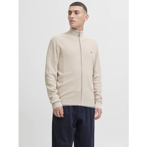 JACK & JONES PREMIUM gebreid vest ecru afbeelding