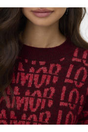 thumbnail: VERO MODA trui donkerrood gebreid