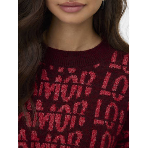 VERO MODA trui donkerrood gebreid afbeelding