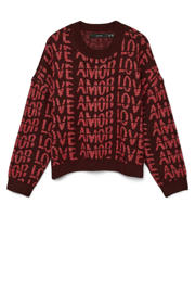 thumbnail: VERO MODA trui donkerrood gebreid