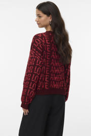 thumbnail: VERO MODA trui donkerrood gebreid