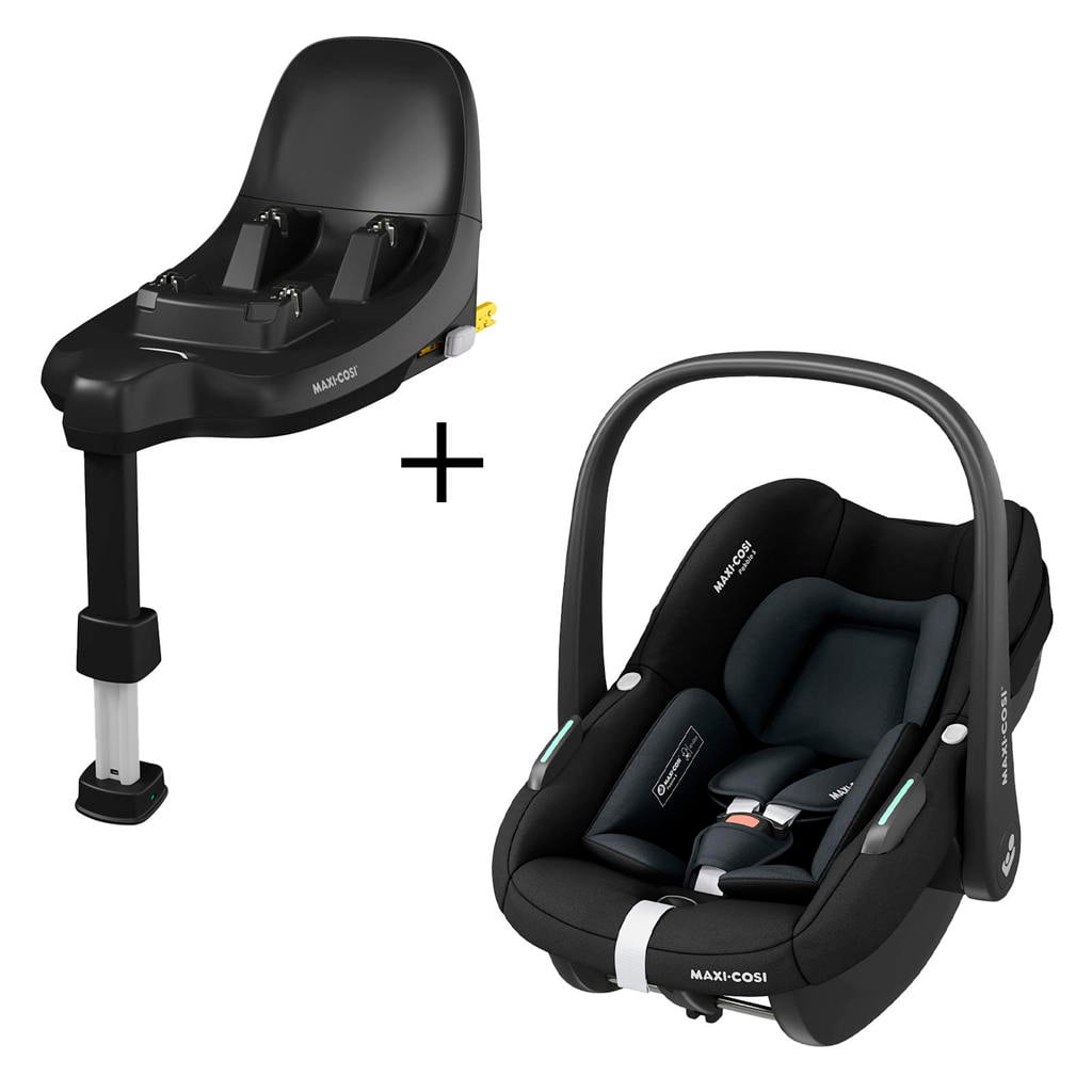 Maxi-Cosi Pebble Pebble S Tonal Black en FamilyFix S base