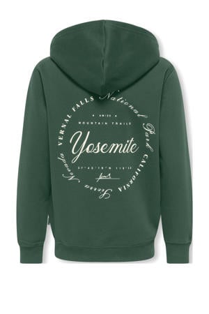 hoodie met backprint donkergroen