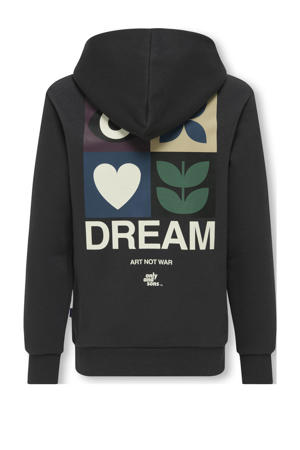 hoodie met backprint antraciet