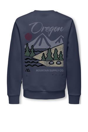 sweater met backprint donkerblauw