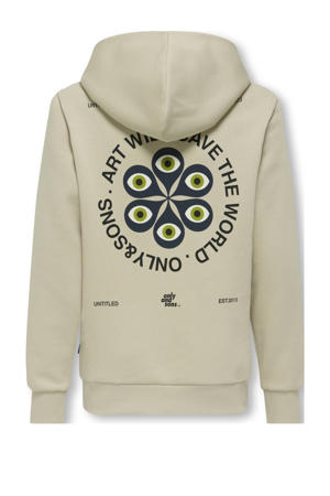 hoodie met backprint beige