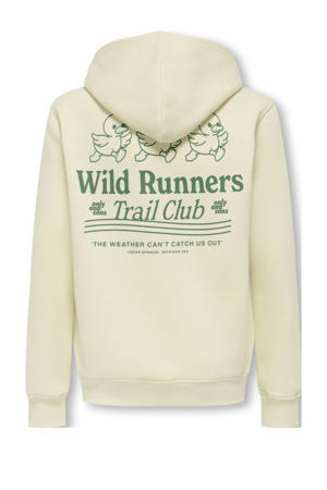 hoodie met backprint ecru