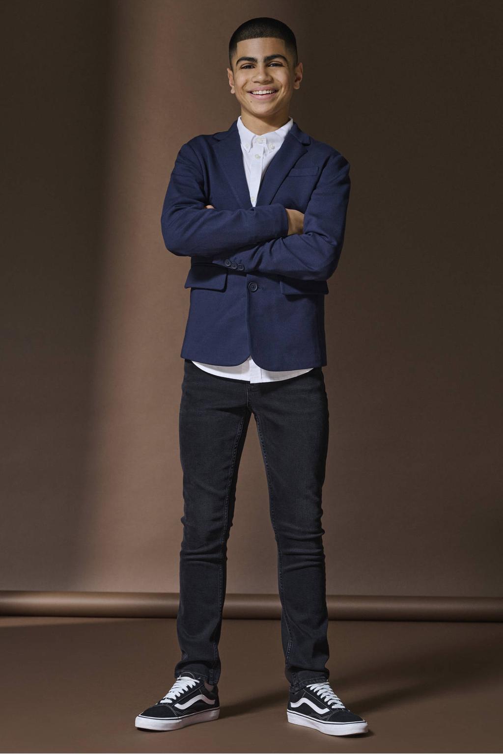 Black denim jongens ONLY & SONS JUNIOR regular waist regular fit jeans black van denim met effen