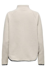 thumbnail: Ecru dames ONLY PLAY teddy sportjack van polyester met lange mouwen, opstaande kraag en ritssluiting