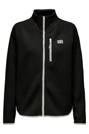teddy fleecevest ONPMON zwart