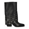 Sacha leren halfhoge laarzen met flap en eyelets zwart