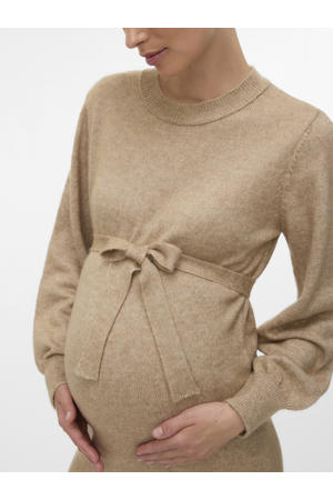 zwangerschaps jurk gebreid beige
