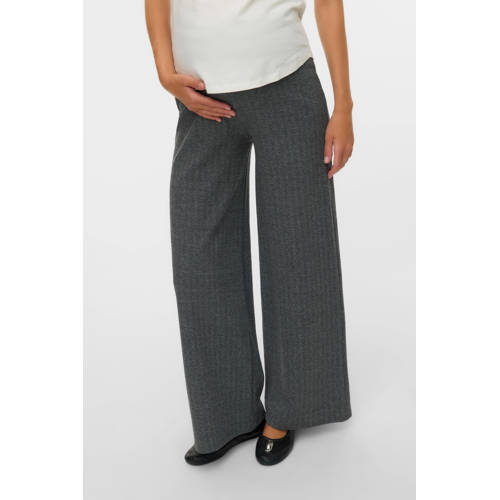 MAMALICIOUS wide leg high waist zwangerschaps casual broek zwart afbeelding