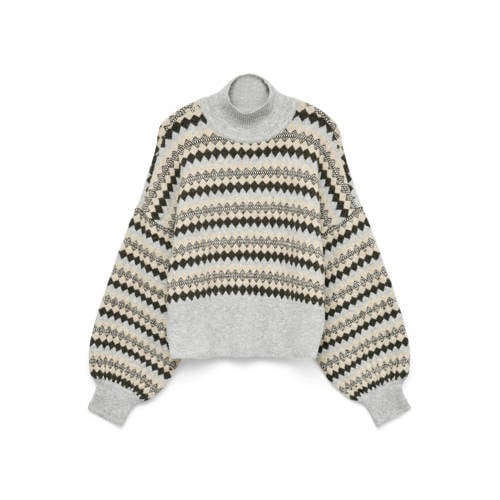 VERO MODA gestreepte gebreide trui grijs afbeelding