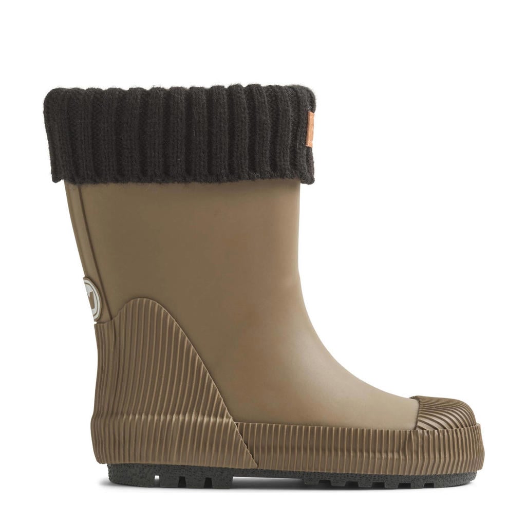 Taupe jongens Wheat Thermo Wader regenlaarzen van rubber