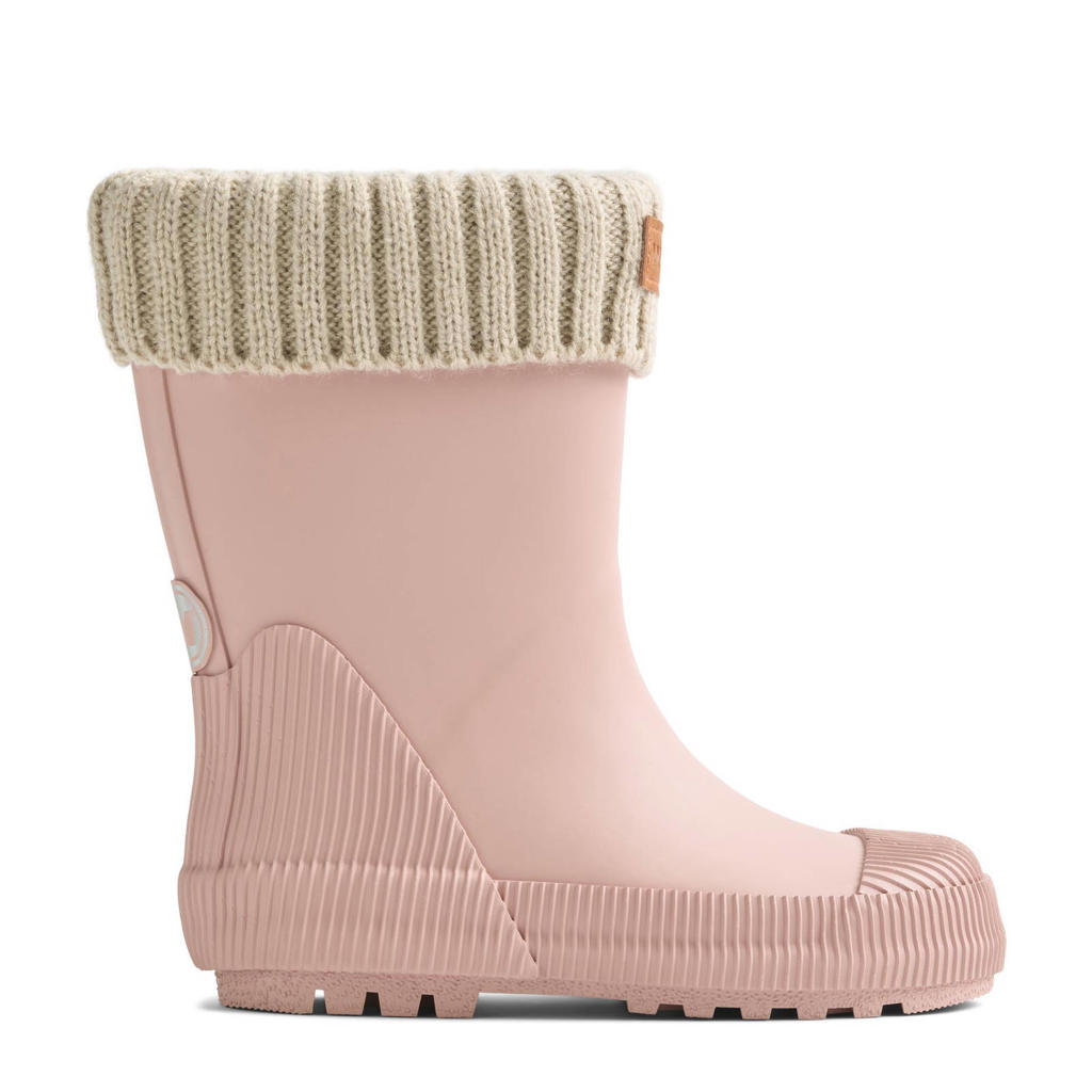 Lichtroze meisjes Wheat Thermo Wader regenlaarzen van rubber