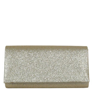 clutch met glitters goudkleurig