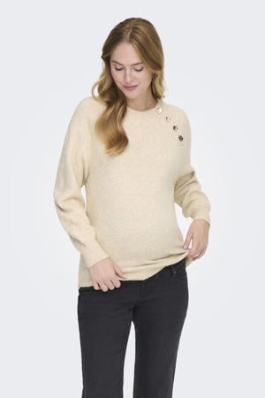 zwangerschaps trui beige fijn gebreid
