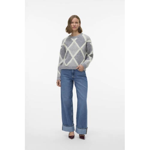 VERO MODA high waist wide leg jeans medium blue denim afbeelding