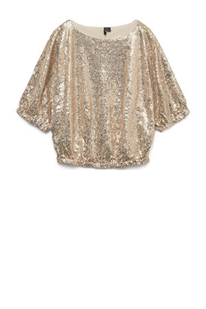 glitter top champagne met pailletten