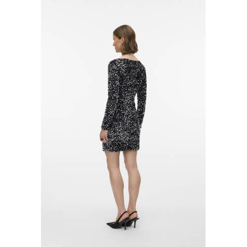 VERO MODA jurk met pailletten zwart afbeelding