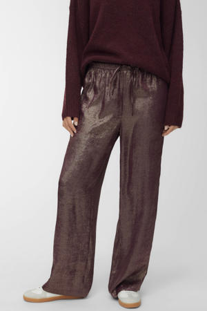 regular high waist casual broek goud