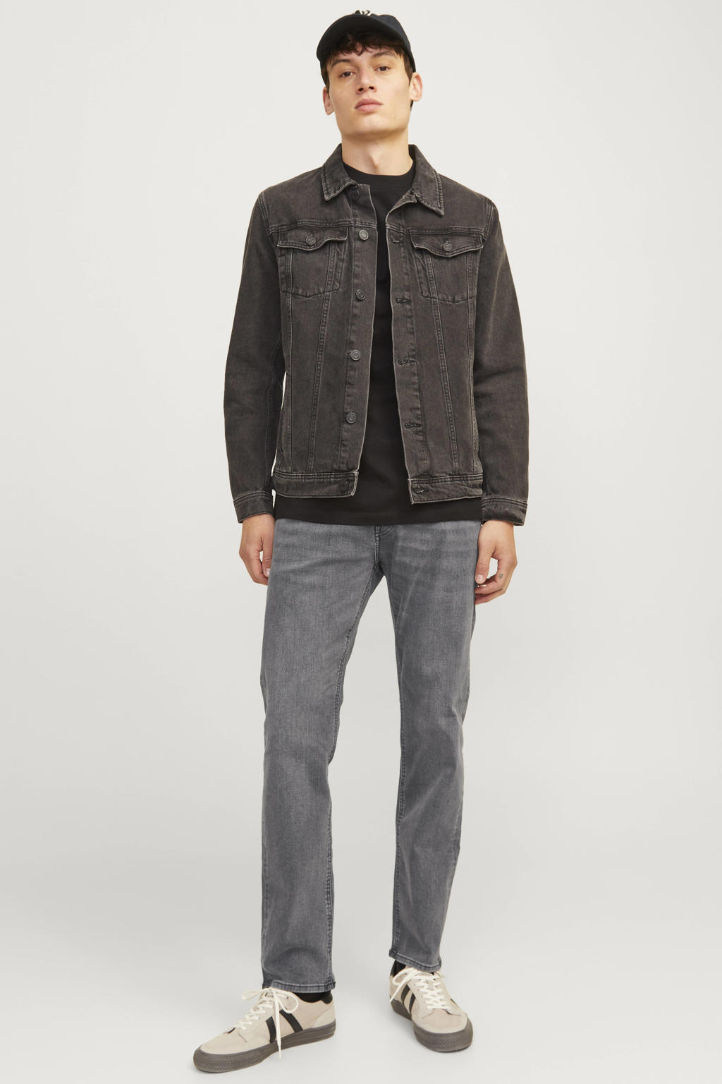 JACK & JONES JEANS INTELLIGENCE JJIMIKE JJORIGINAL tapered jeans black denim