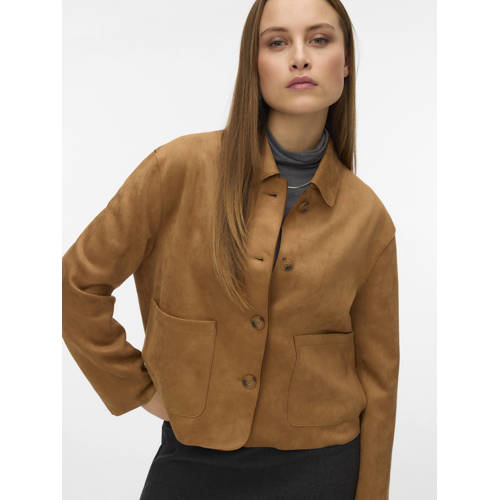 VERO MODA suede jasje camel afbeelding