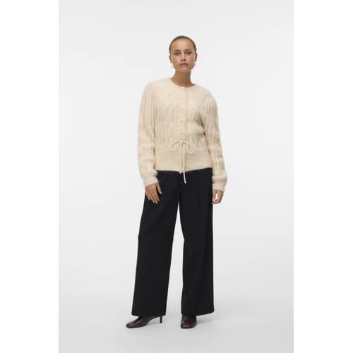 VERO MODA vest ecru met kabels afbeelding