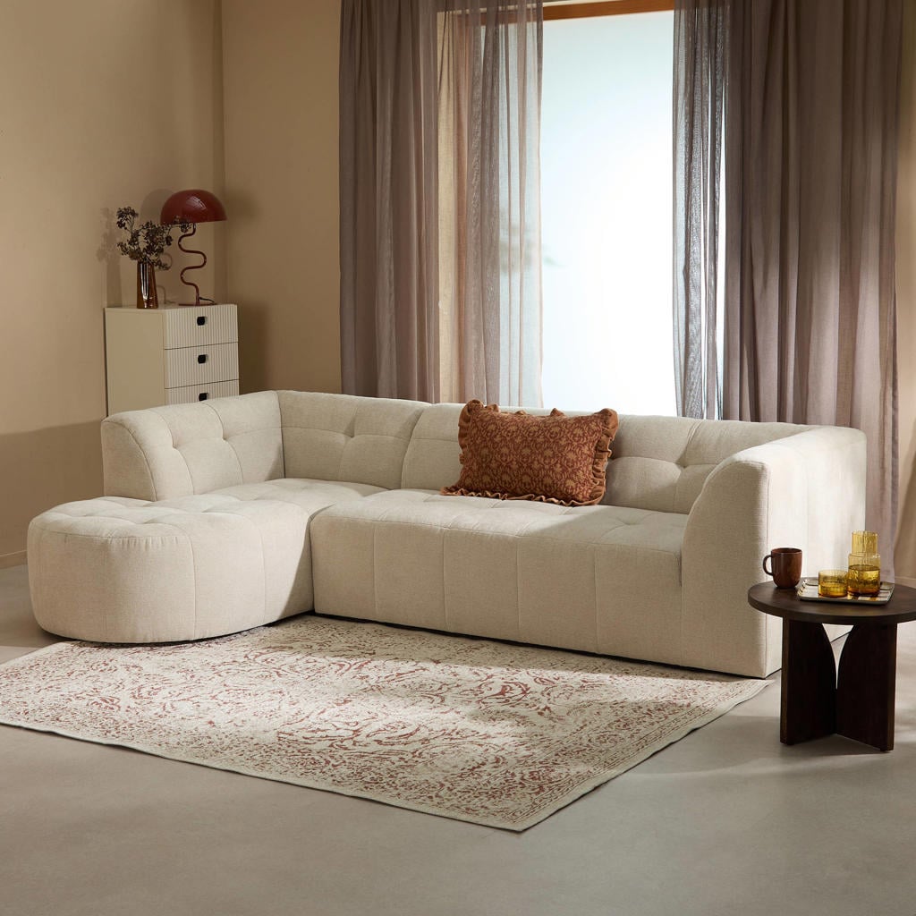 NOUS Living hoekbank Aura met ronde hoek - beige
