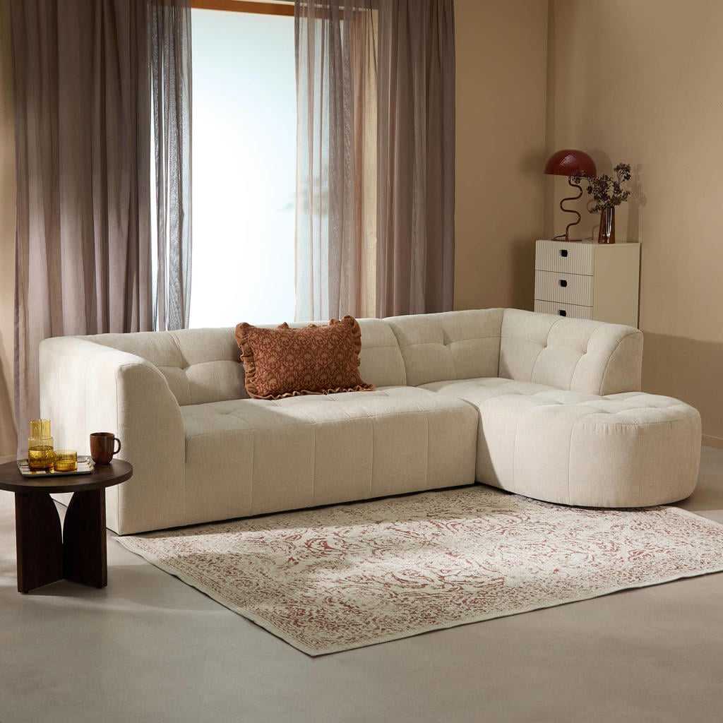 NOUS Living hoekbank Aura met ronde hoek - beige